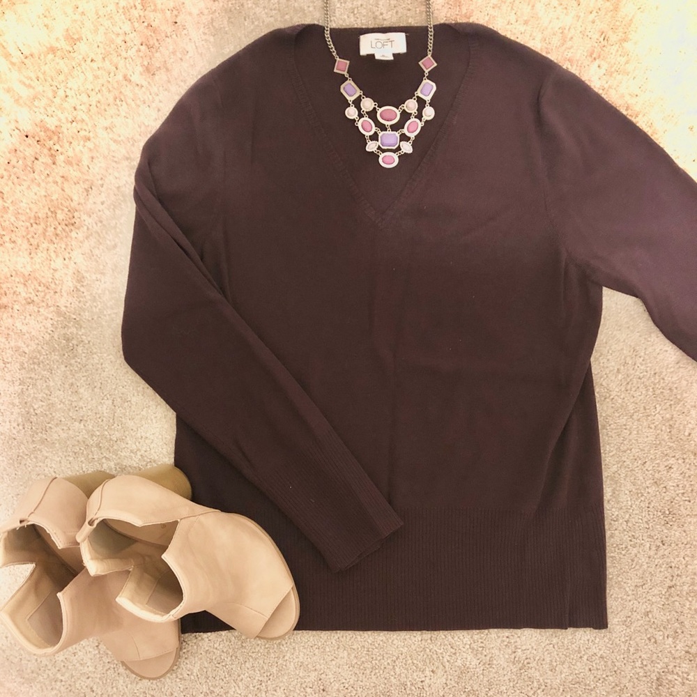 Ann Taylor Loft Deep Purple Sweater